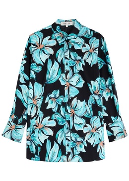 Caleb floral-print stretch-cotton blouse