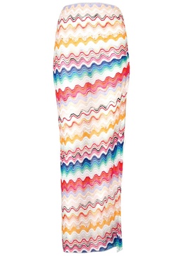 Zigzag fine-knit maxi skirt 