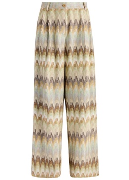 Zigzag metallic-knit trousers 