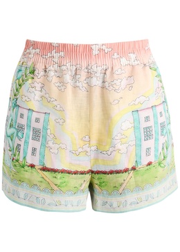 Vase printed linen shorts 