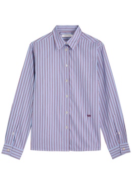 Lotus striped cotton-poplin shirt