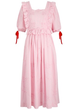 Rhea gingham cotton midi dress 