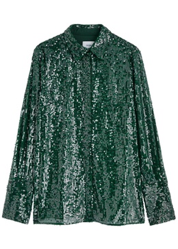 Sequin-embellished chiffon shirt