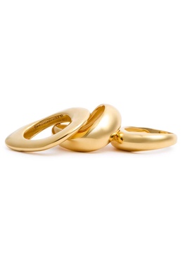 Post-Capital 14kt gold-plated rings - set of three 