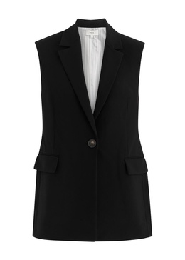 Sleeveless woven blazer 