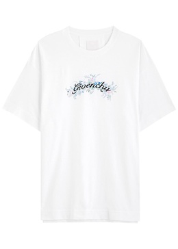 Logo-embroidered cotton T-shirt 