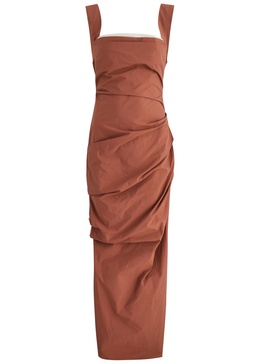 Raf gathered taffeta maxi dress 