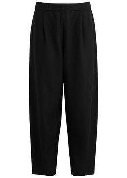 Barrel-leg wool trousers