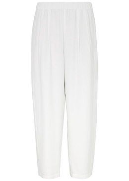 Tapered silk-georgette trousers