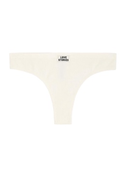 Lima ribbed cotton-blend thong 