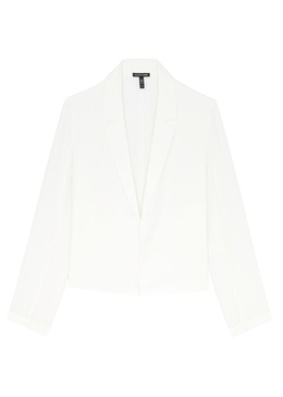 Cropped silk-georgette blazer