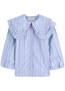 Lois printed cotton-poplin blouse 