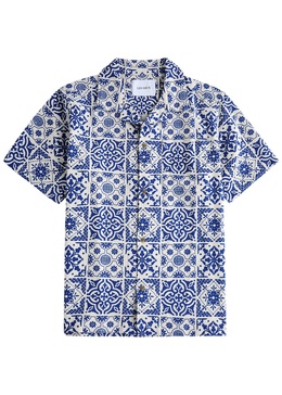 Tile printed cotton shirt 