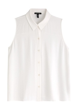 Sleeveless silk-georgette shirt 