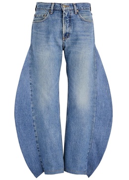 Curved straight-leg jeans 