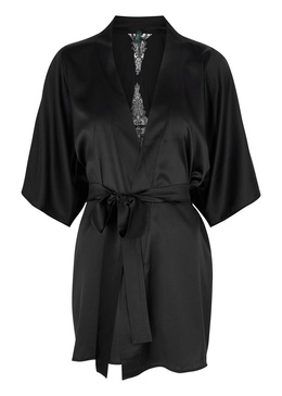 Onyx silk-blend satin robe 