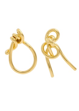 Thread II asymmetric 18kt gold vermeil earrings