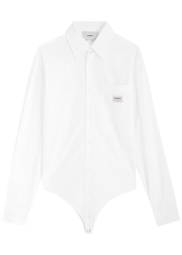 Cotton-poplin shirt bodysuit 