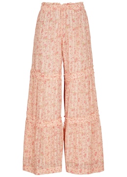 Emmaline printed chiffon trousers