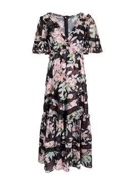 Paradise Garden Sonata floral-print chiffon midi dress