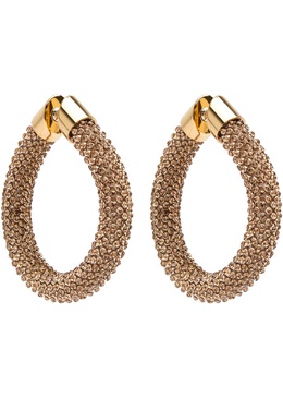 Tube crystal-embellished hoop earrings 