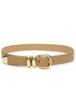 Grained leather belt