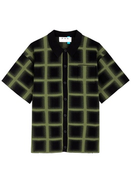 Camellia checked knitted shirt 