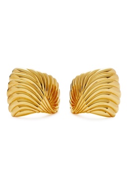 Ripple 18kt gold-plated stud earrings 