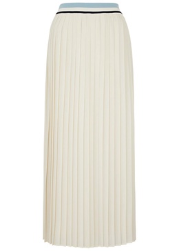 Pleated georgette midi skirt