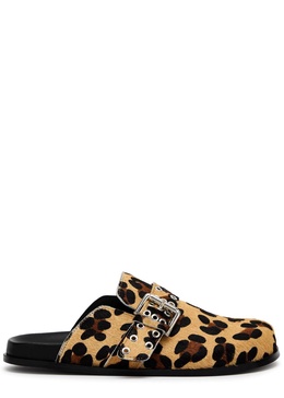 Halia leopard-print calf-hair clogs