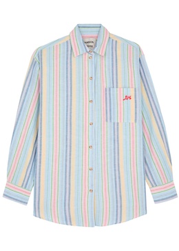 Skyla striped cotton-blend shirt 