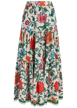 Big floral-print cotton-blend maxi skirt 