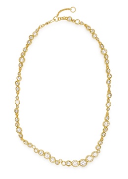 Asterales crystal-embellished 14kt gold-plated necklace