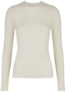 Bina ribbed stretch-jersey top 