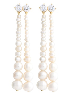 Pearl 18kt gold vermeil drop earrings