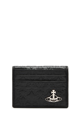 Embossed leather card holder