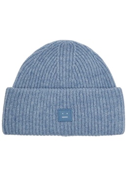 Logo ribbed wool beanie