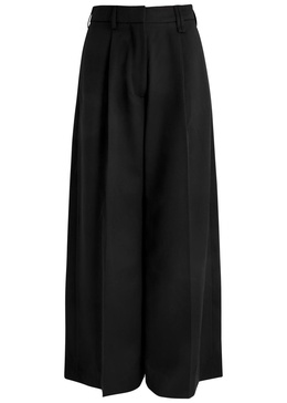 Wide-leg woven trousers