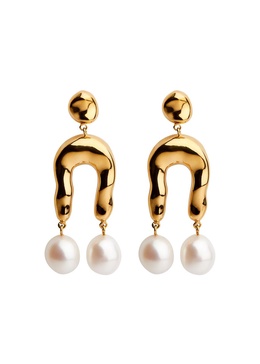 Imogene small gold vermeil drop earrings 