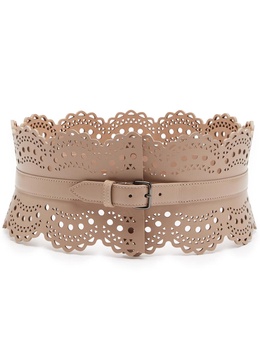 Bustier laser-cut leather belt