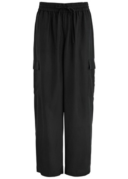 Washed silk cargo trousers