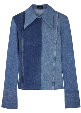 Panelled denim shirt 