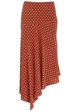 Rosemary polka-dot stretch-silk midi skirt