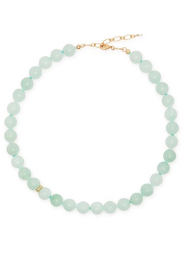 Seafoam 18kt gold-plated beaded necklace