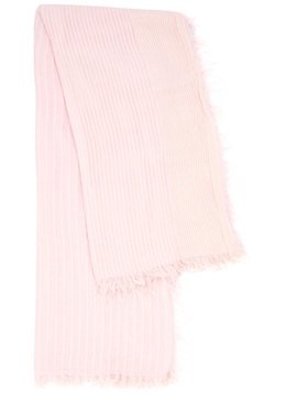 Striped fine-knit scarf