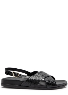 Ikesia crocodile-effect leather sandals 