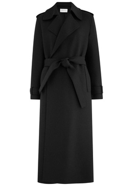 Belted wool trench coat