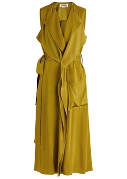 Trench satin midi wrap dress 