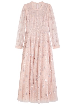 Shooting stars sequin-embellished tulle maxi dress