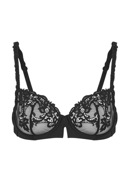 Saga guipure-lace underwired bra